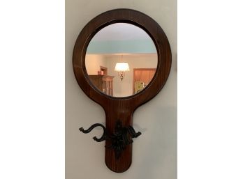 Mirror With Coat/hat Hooks