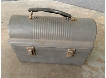 Metal Lunch Pail With Two Thermoses