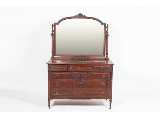 French Neoclassical Dresser With Mirror