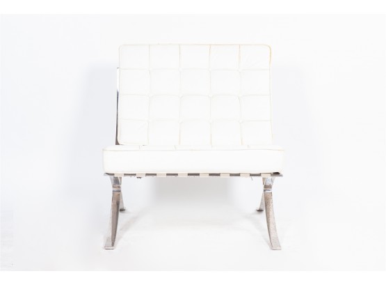 Mid-Century Modern White X-base Chair