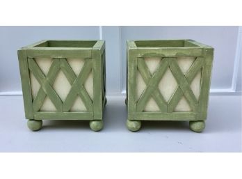 Pair Of Wooden Planter Boxes