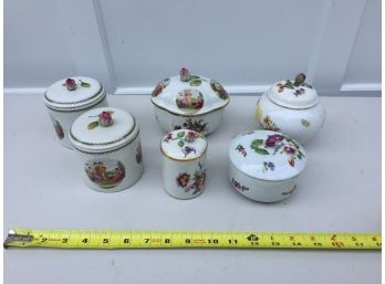 Small Covered Floral Ceramic Dishes