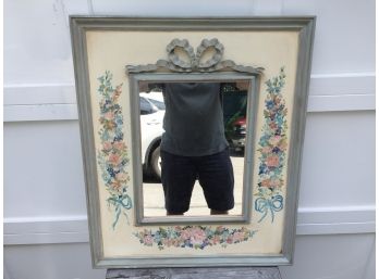 Hand Painted Wood Framed Mirror