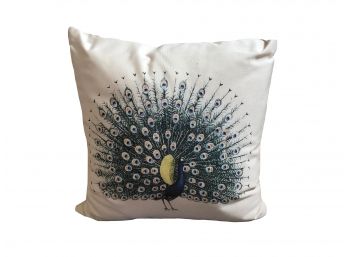 Sunbrella Peaock Pillow By Juniper Road Collection - Brand New