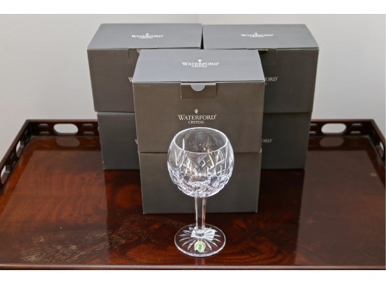 Set Of 6 New Waterford Lismore Balloon Wine Glasses Retail $200.