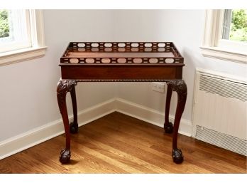 Flame Crotch Mahogany Reproduction Chippendale Style Server/butler Table By Council Craftsman