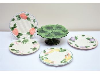 'Pick Of The Crop' By SHAFFORD Plates And La Ceramica VBC Italy Footed Pedestal Platter