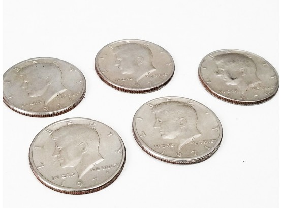 4 1971 & 1 1974 Kennedy Half Dollar