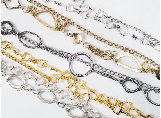 5 Chico's Ladies Gold & Silver Tone Metal Links Fashion Waist Belts
