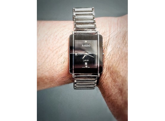 Genuine Swiss RADO 'Integral Jubile' Men's Ceramic Quartz Wristwatch W/Diamonds (MSRP: $2300)
