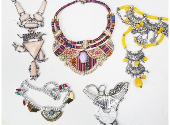 Assorted Bohemian And Tribal Style Bold Statement Fashion Necklaces