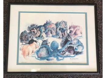 'Support Group' Lithograph By Ron Rodecker, Signed