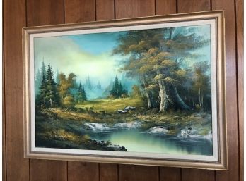 Oil On Canvas Landscape By C. Summey, Signed