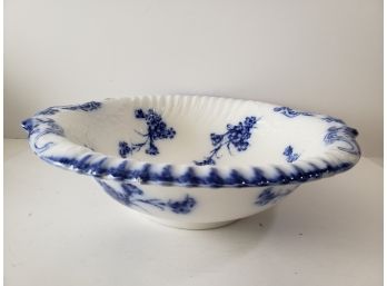 Large Vintage Blue Flow Bowl - W.H Grindley + Co - Made In England - NICE
