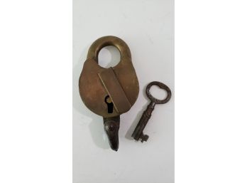 Antique Brass Lock With Key