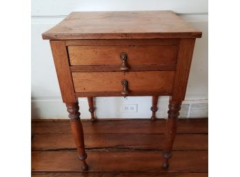 Antique Solid Mahogany Two Drawer Work Table