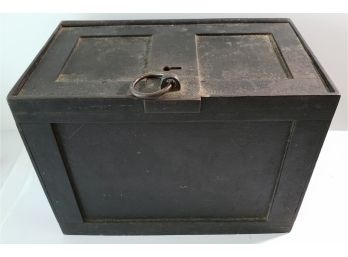 Antique Iron Strong Box - Very Cool And Rare Item