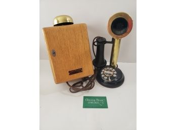 Reproduction Candle Stick Phone With Ringer Box