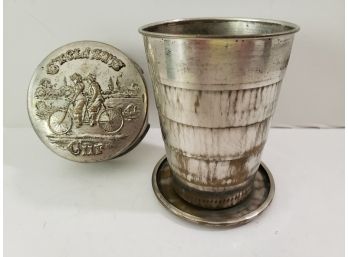 Vintage Collapsible Cyclists Tin Cup