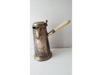 Antique Silver Over Brass Chocolate Pot (revised)