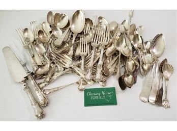 2295 Grams Of Beautiful Antique Sterling And Coin Silver Flatware With Extras