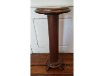 Solid Mahogany Wood Column Pedestal Or Plant Stand (very Heavy)