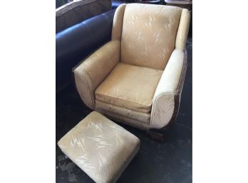 Vintage Club Chair And Ottoman