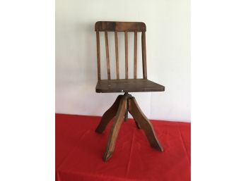 Vintage Pivoting Wood Child's School Chair