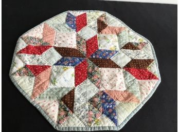Vintage Hand Made Quilted Dollie/table Mat