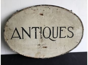 Old Double Sided ANTIQUES Wood Sign