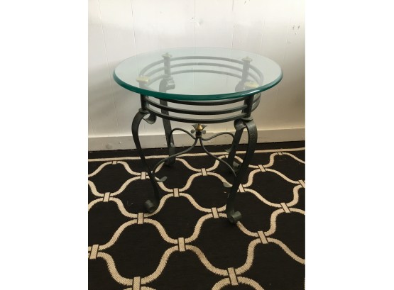 Iron And Glass Side Table