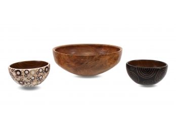 Alan W. Todd Spalted Ambrosia Maple Bowl (RETAIL $250) And Wooden Bowls