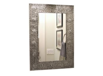 Wall Mirror With Floral Tin Metal Frame