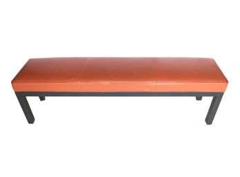 Room And Board Persimmon Orange Leather Bench