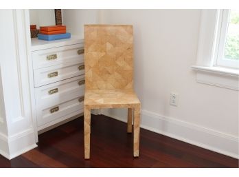 Crushed Mosaic Coconut Shell Wooden Chair (RETAIL $650)