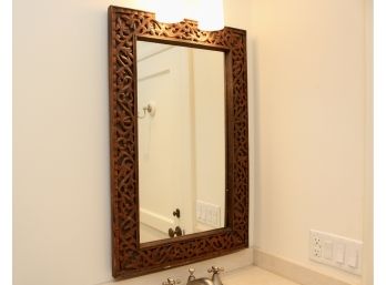 Vintage Carved Wood Wall Mirror
