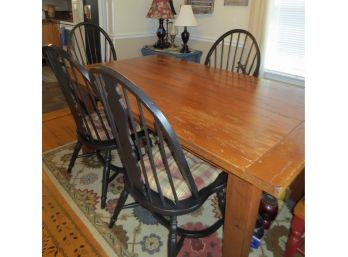 Farmhouse Style Dining Room Table With 4 Chairs And 2 Leaves