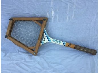 Vintage Wood Tennis Racquet With Frame: Model Andrea Jaeger