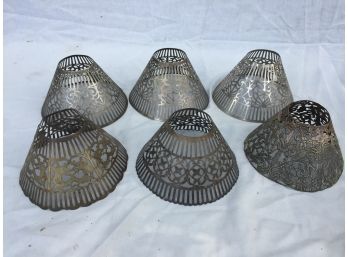 6 Early Metal Gas Lamp Shades
