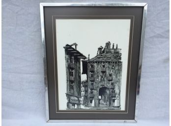 Framed Black And White Building Picture