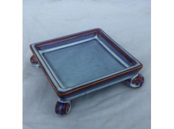 Blue Glazed Square Dish