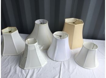 Lot 6 White And Off White Small Lamp Shades