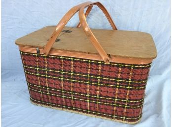Picnic Basket Red Yellow Weave