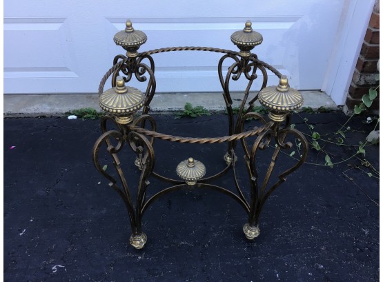 Beautifully Detailed Gold Metal Table