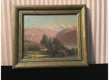 Oil On Canvas Old World Scene
