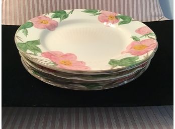 Four Franciscan Dinner Plates - Dessert Rose Pattern - Lot Two