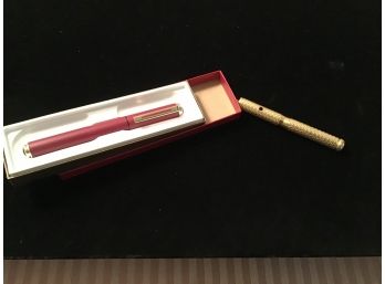 Two Pens - A.S. Fountain Pen (18Kt Gold Filled) And Sheaffer Ballpoint Pen