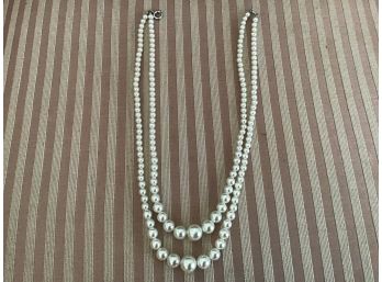 Double Strand Graduated Pearl Necklace