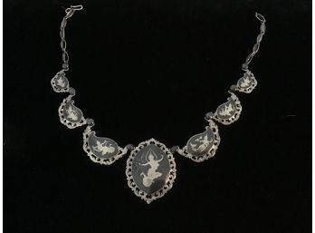 Beautiful Sterling Silver 1950’s Necklace Marked Siam