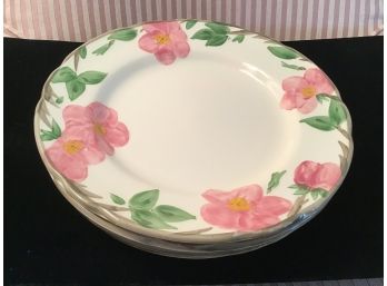 Four Franciscan Dinner Plates - Dessert Rose Pattern - Lot One